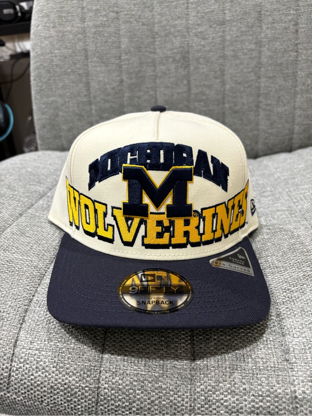 New Era Cream, Navy & Yellow Michigan Wolverines Snapback